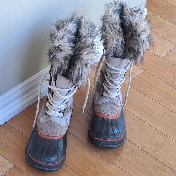Sorel Joan of Arctic Light Brown Suede Faux Fur Tall Winter Snow Boot Waterproof - Picture 3 of 16